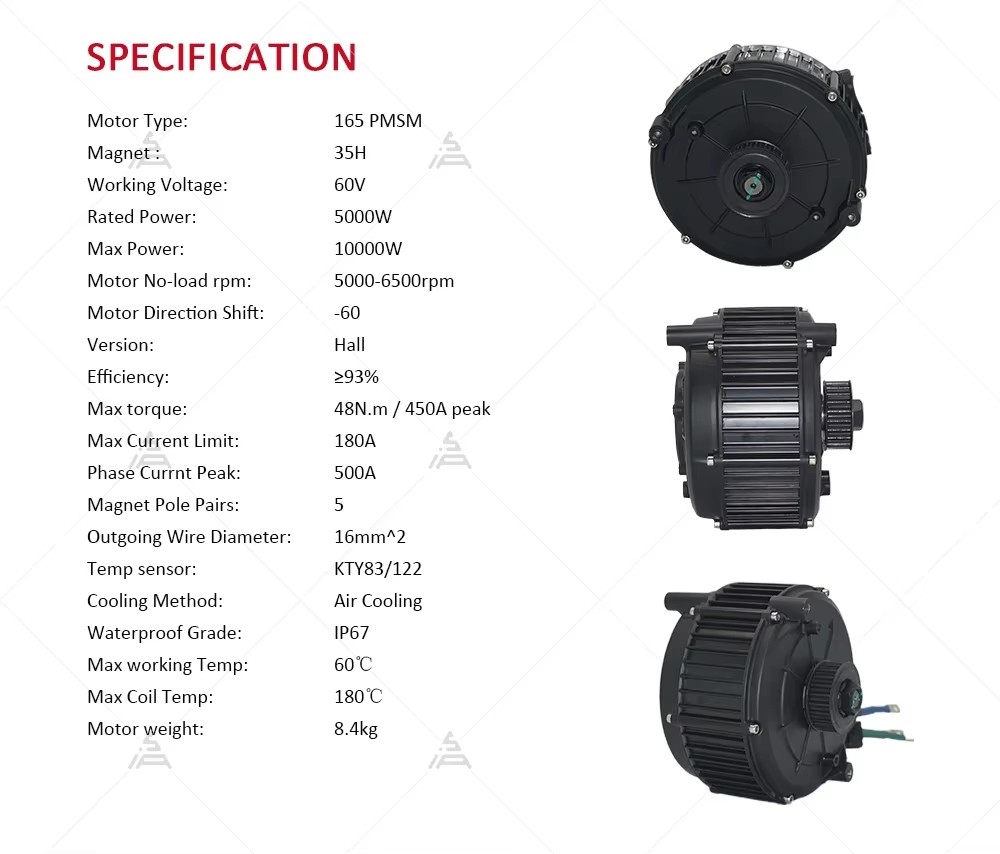 QSMOTOR QS165 V2 5000W 72V Mid - Mid Drive Motor Kit 72V 5000W 评论和价格