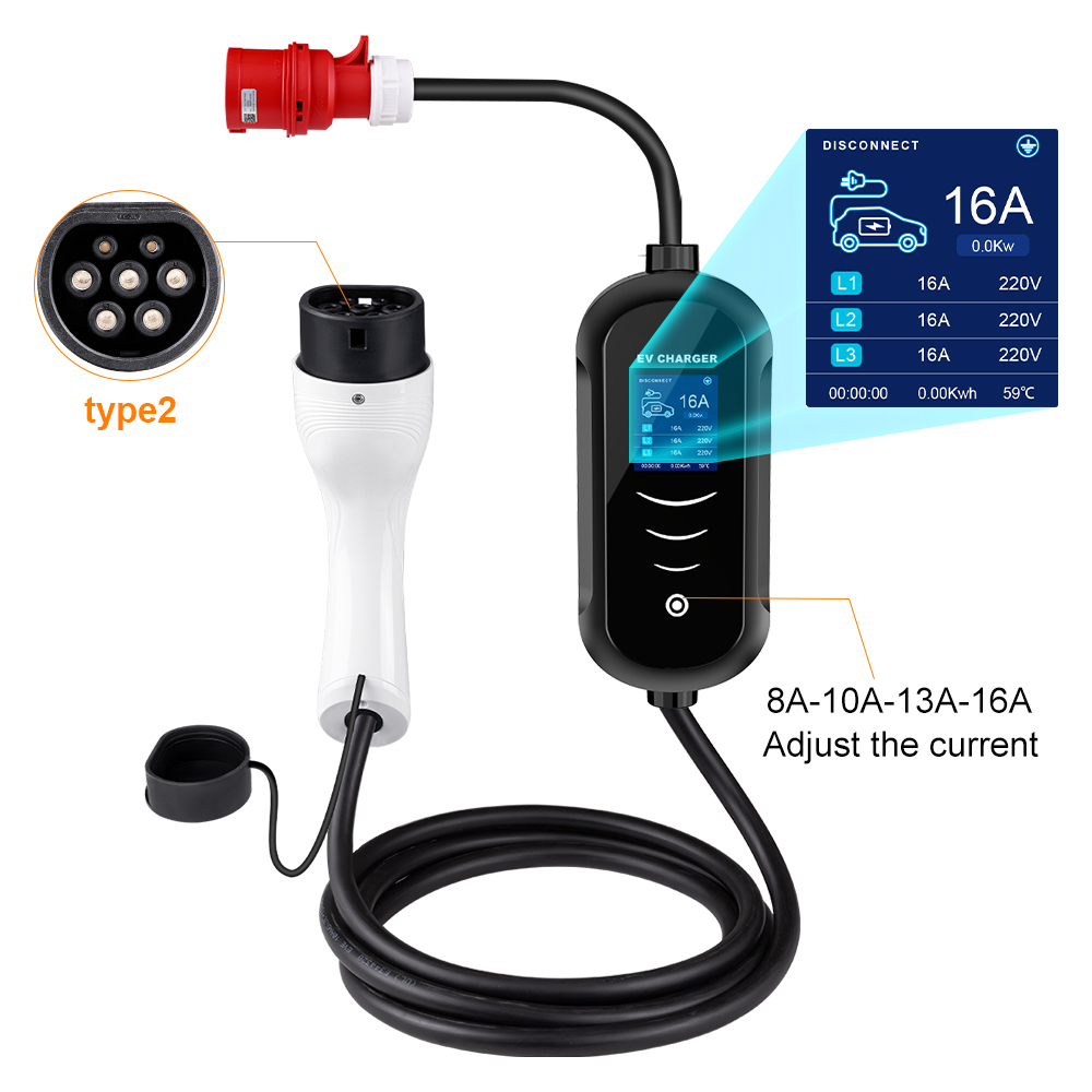 IPENGEN 11KW 16A 3 Phase EV Po - Type 2 Portable Ev Charger 11Kw Cee 评论和价格